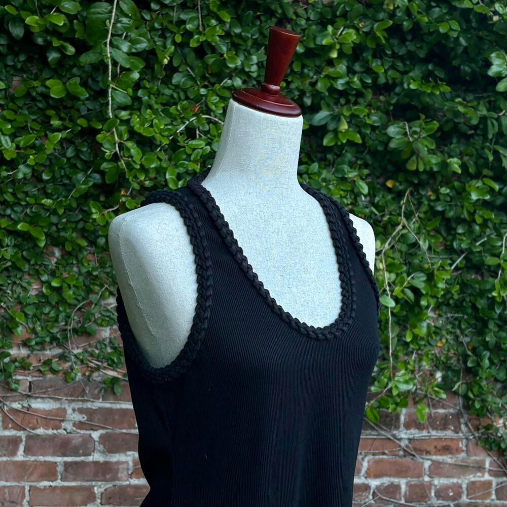 Black H&M Tank Top with Braided Trim